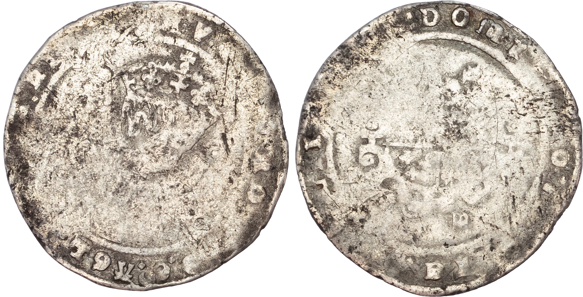 Edward VI (1547-1553), Irish Shilling, third period (1552), mintmark harp.