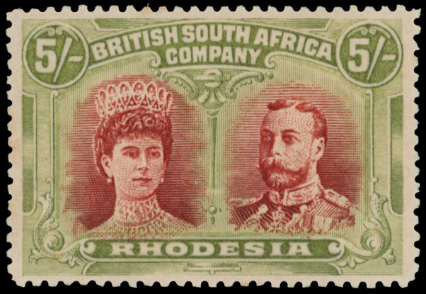 5s crimson and yellow-green SG 160a mint