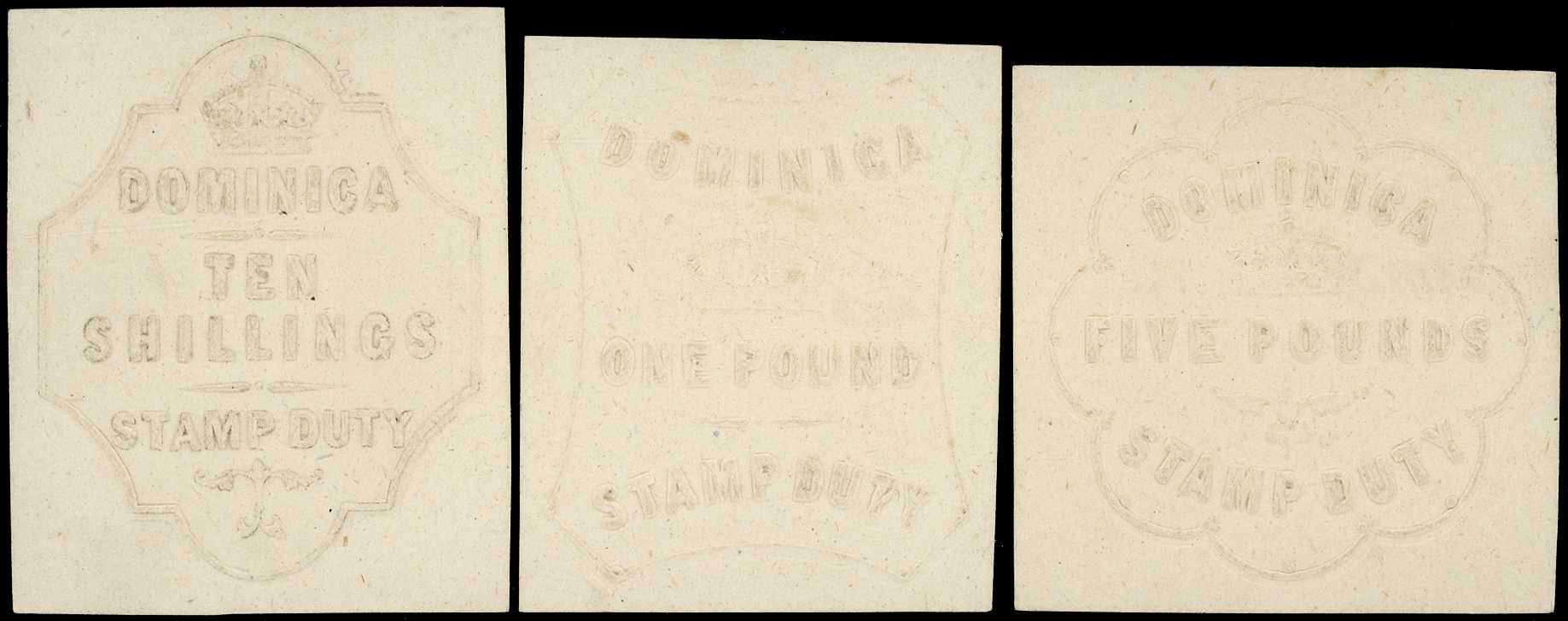 Embossed Revenue c.1900 group of six...
