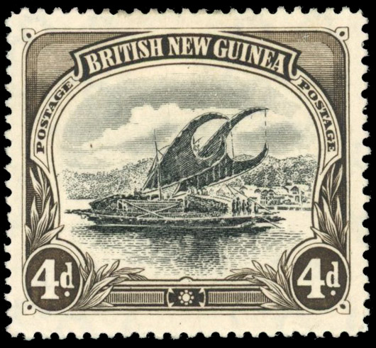 Papua SG 13a 1901 4d watermark vertical deformed 'd' mint