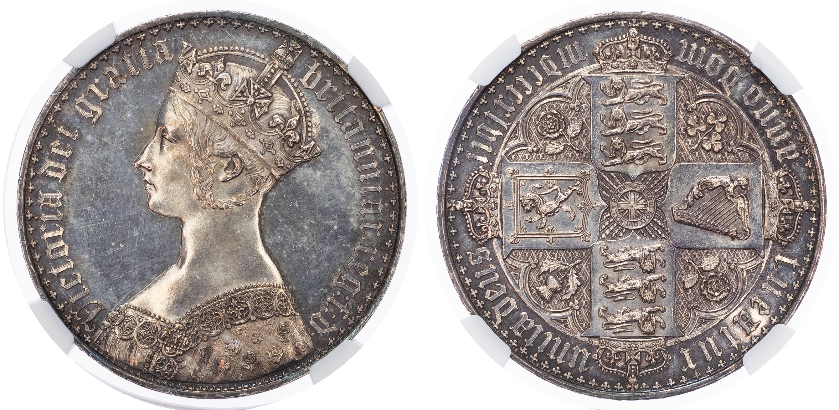 Victoria (1837-1901), Proof Crown, 1847, Gothic Type, Undecimo, NGC PF62