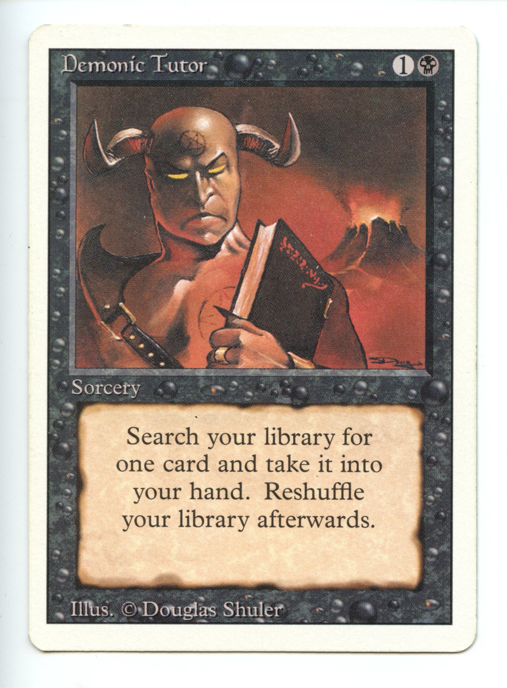 Magic The Gathering - Demonic Tutor - Revised - Lightly Played Condition