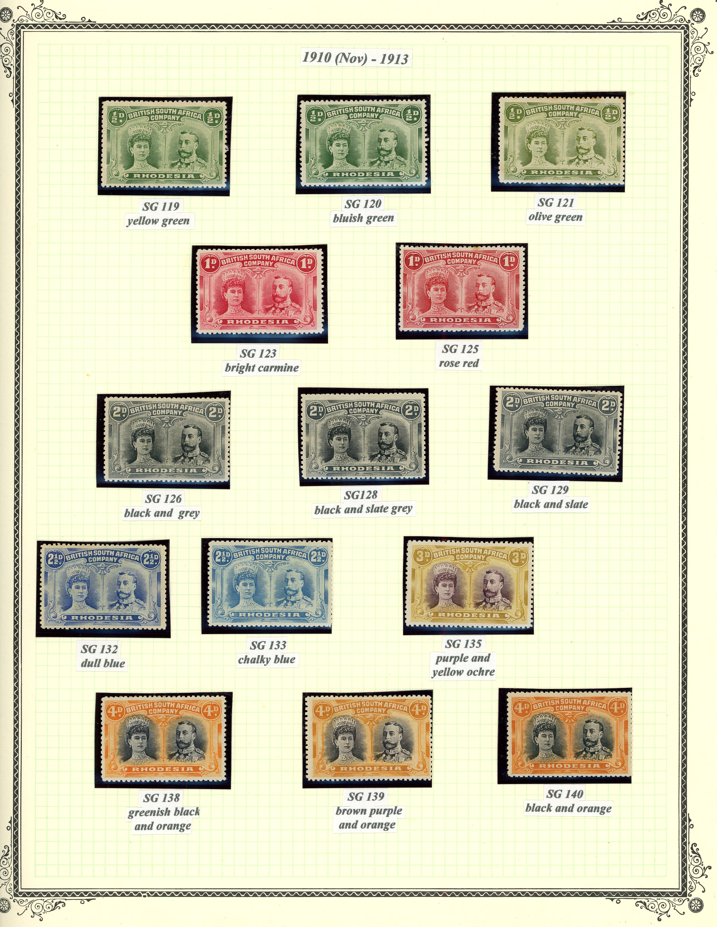 1910-1913 mint and used selection of double...