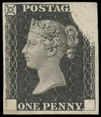 GB 1840 1d Rainbow Trial  in black