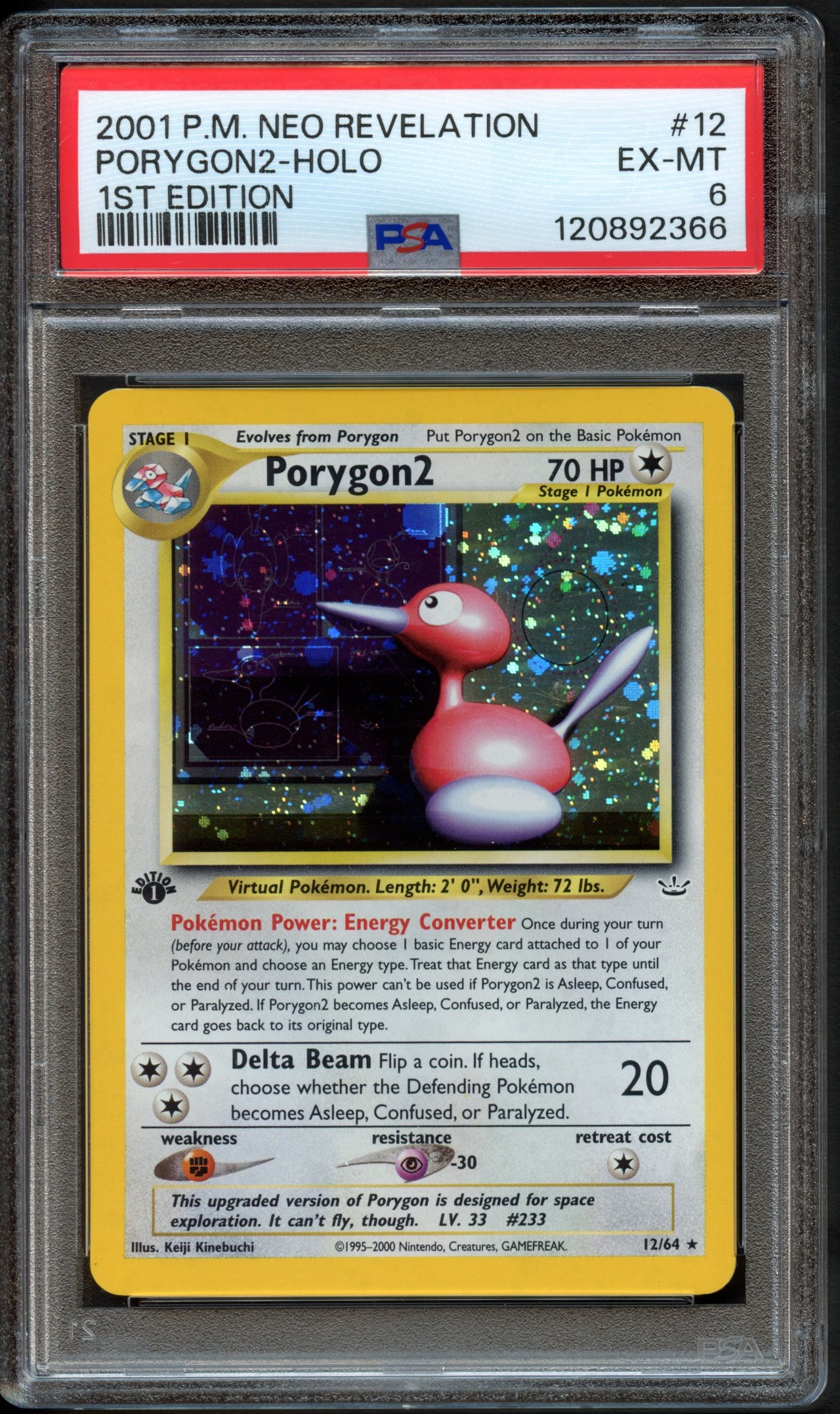 PSA 6 Porygon2 1st Edition Holo - Neo Revelation #12
