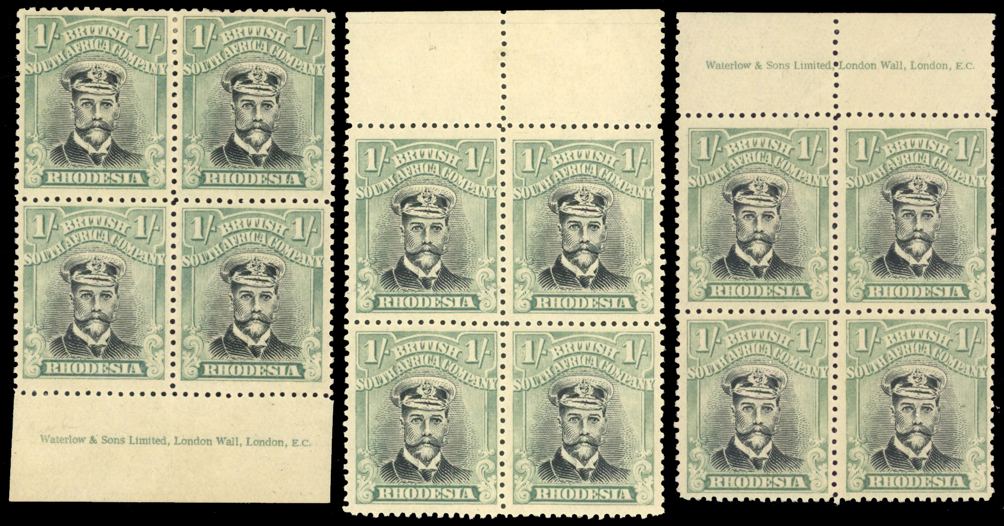Rhodesia 1/- SG 272 blocks mint