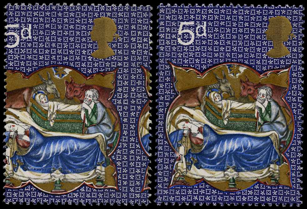 1970 Christmas 5d variety 'MAJOR PERF SHIFT...