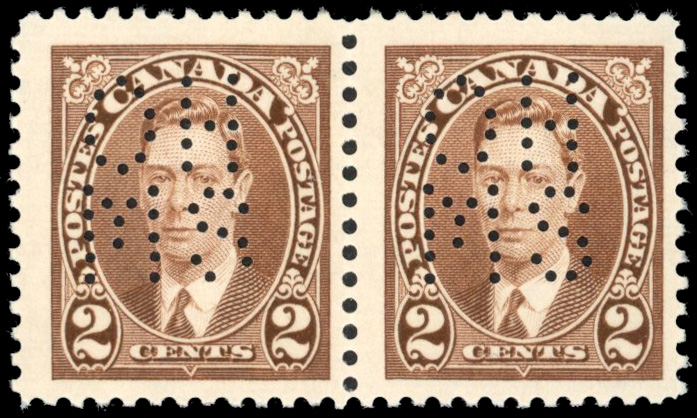 Canada SG O98 1937-38 official 2c brown pair
