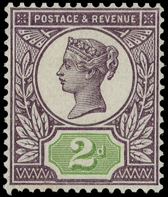 1899 Jubilee 2d colour trial, head plate in purple and duty plate in...