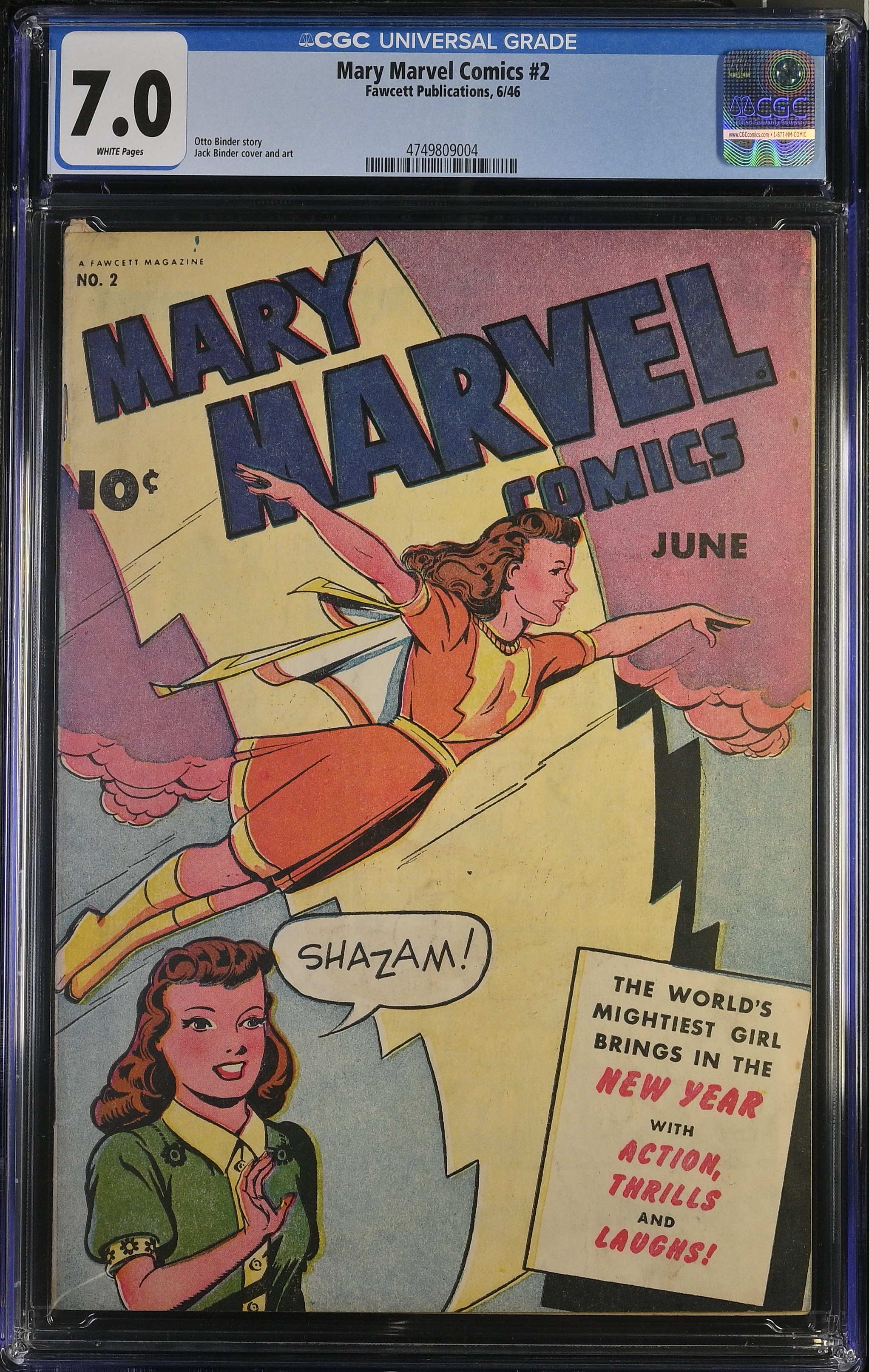 Mary Marvel Comic #2 CGC 7.0 (Fawcett Publications, 1946) White Pages