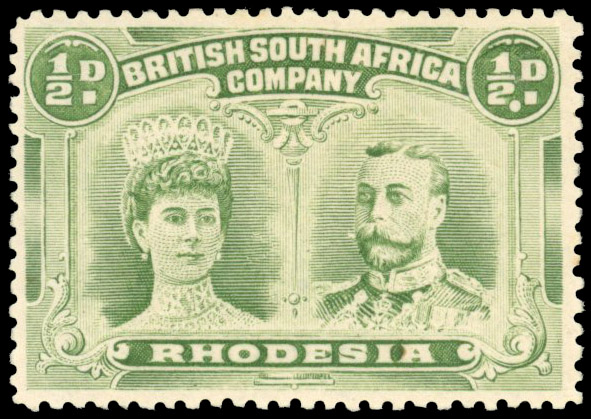 † ½d pale green perf 13½ RJL 4 'double dot' mint