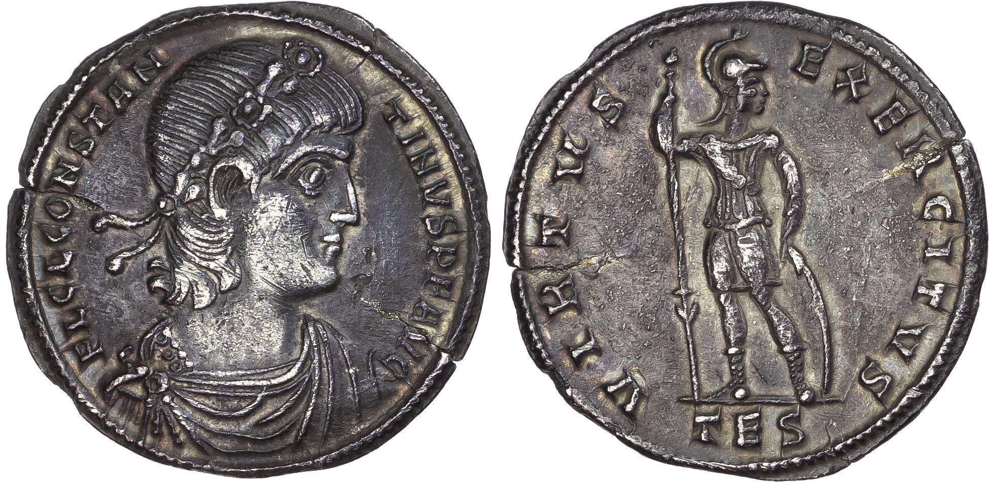 Constantine II (AD 337-340) AR Miliarense, Thessalonica, 5.17g.