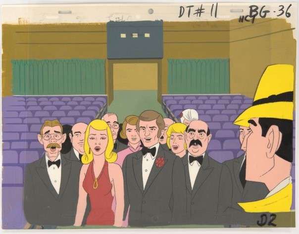 The Dick Tracy Show Original Hand Painted Multi Layer Production Cel And Background (UPA, 1961-1962)