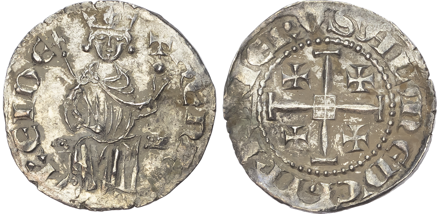 Cyprus, Crusaders, Lusignan Kingdom, Henry II (1285‑1324), silver Gros and Half Gros (2)