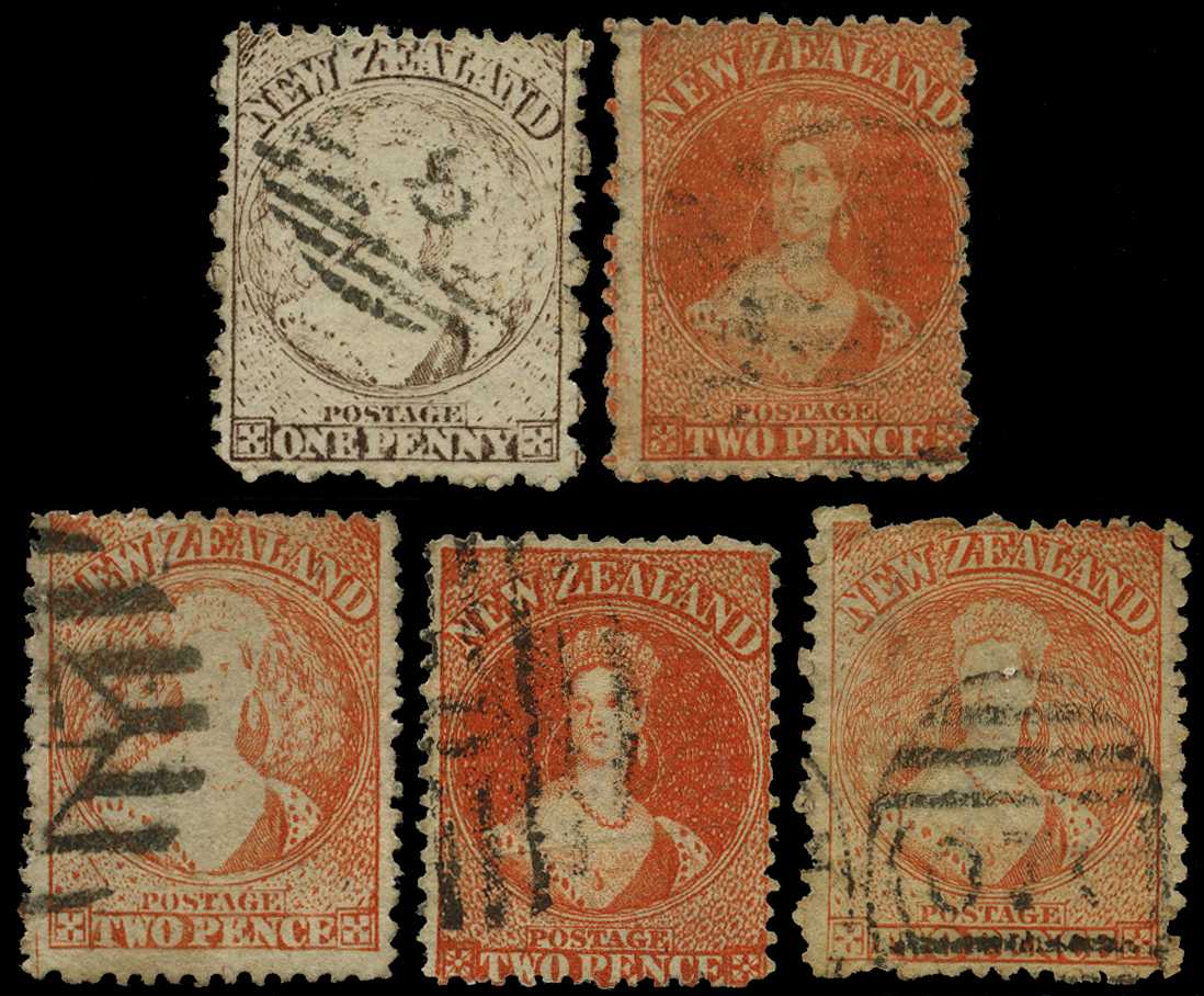 1873 no watermark 1d (worn) and 2d (2,...