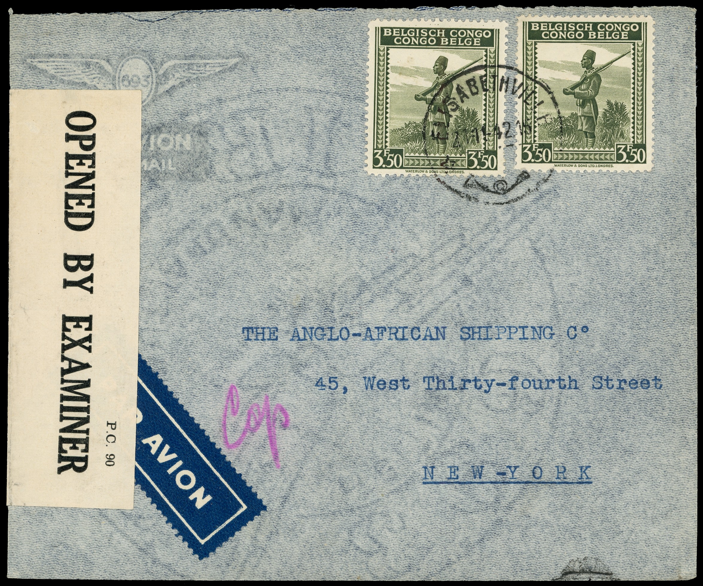 1942 unrecorded usage of a Bermuda L6a label on transit...