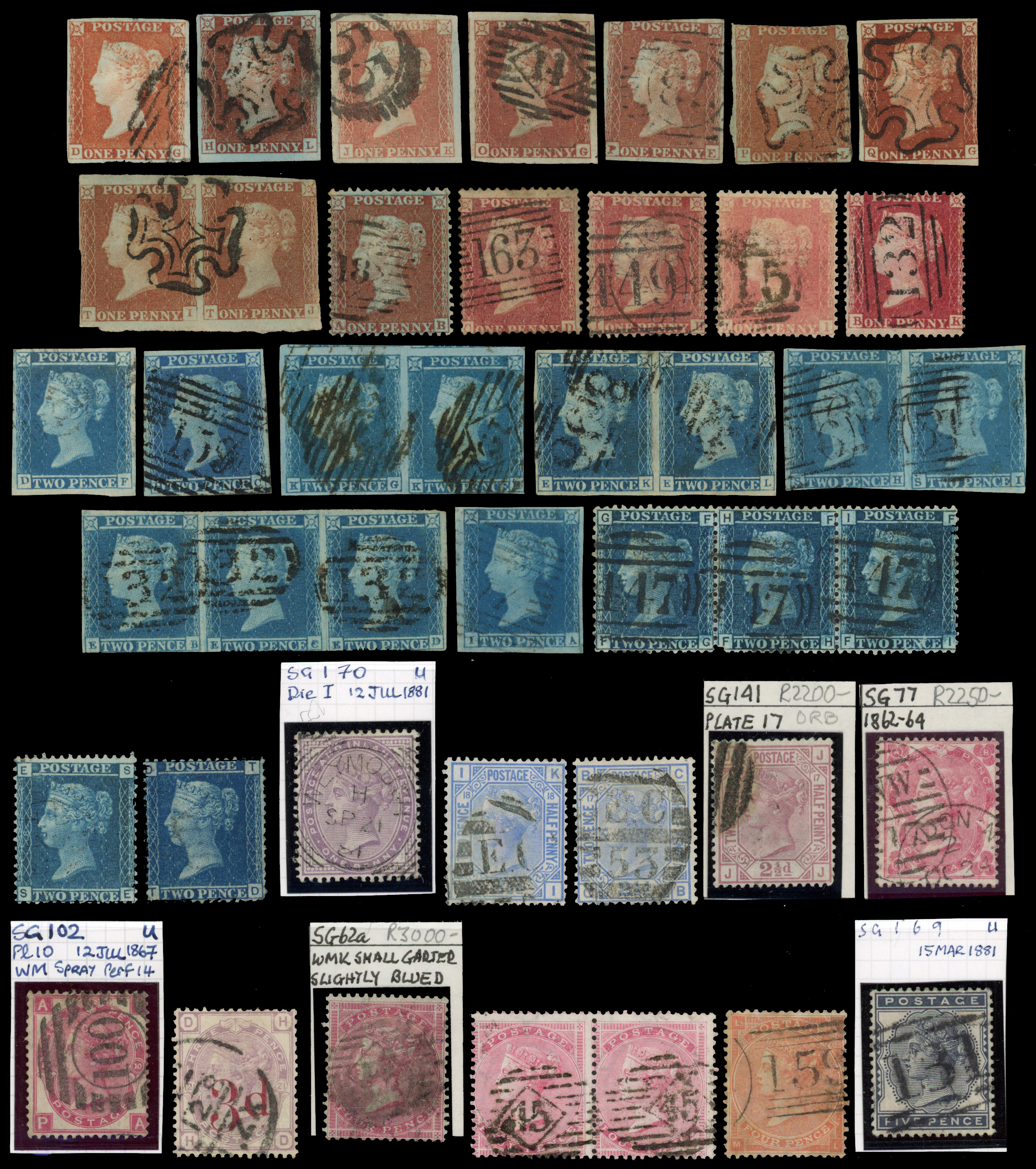 1841-1960 (c.) used selection arranged on Hagner sheets