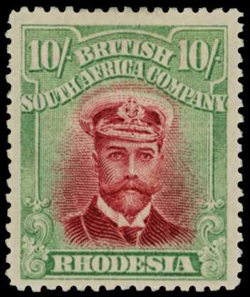 1913-7 10/- Head Die II, perf 15. Large...