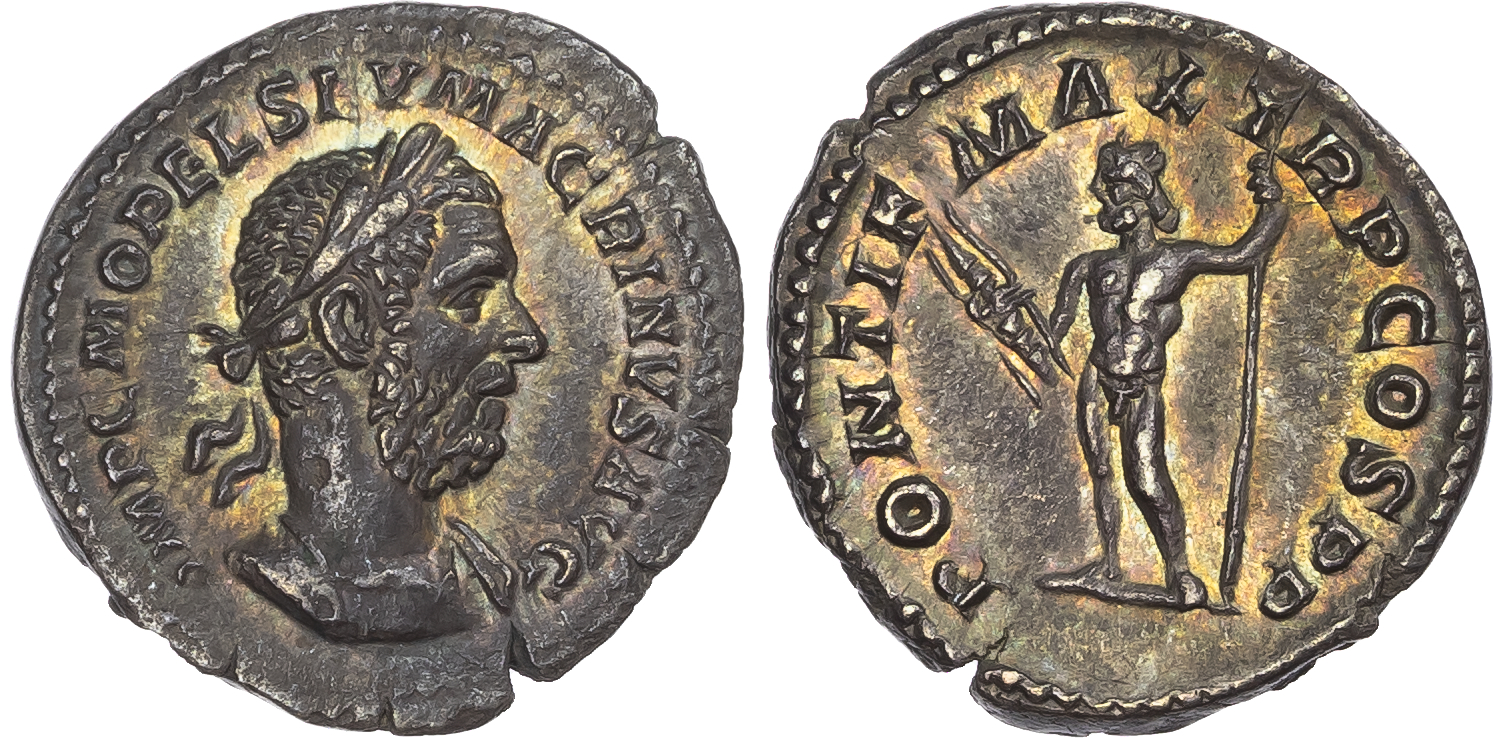 Macrinus (AD 217-218) AR Denarius, Rome, AD 218, 3.41g. 