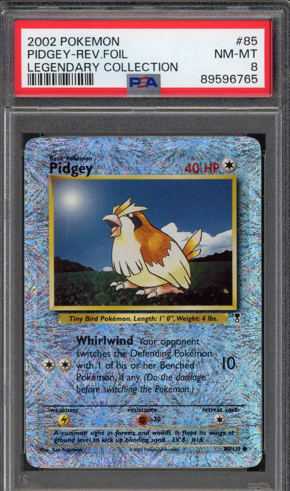 Pokémon TCG PSA 8 Pidgey 85 Reverse Foil, Legendary Collection