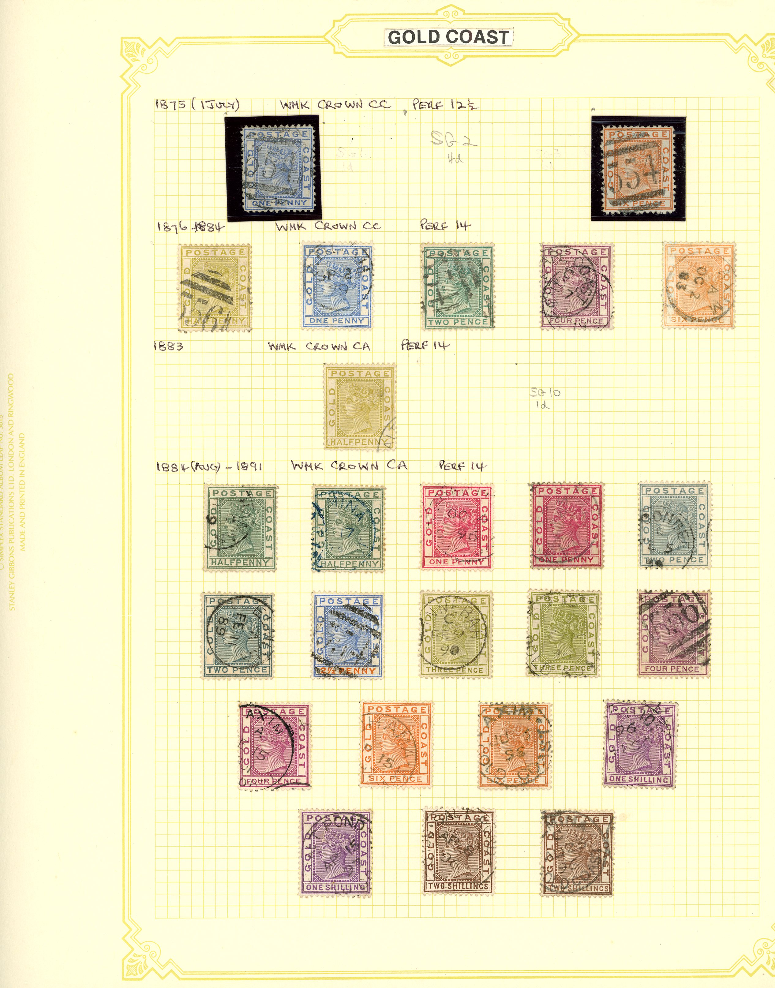 1875-1953 used collection (183) on leaves....