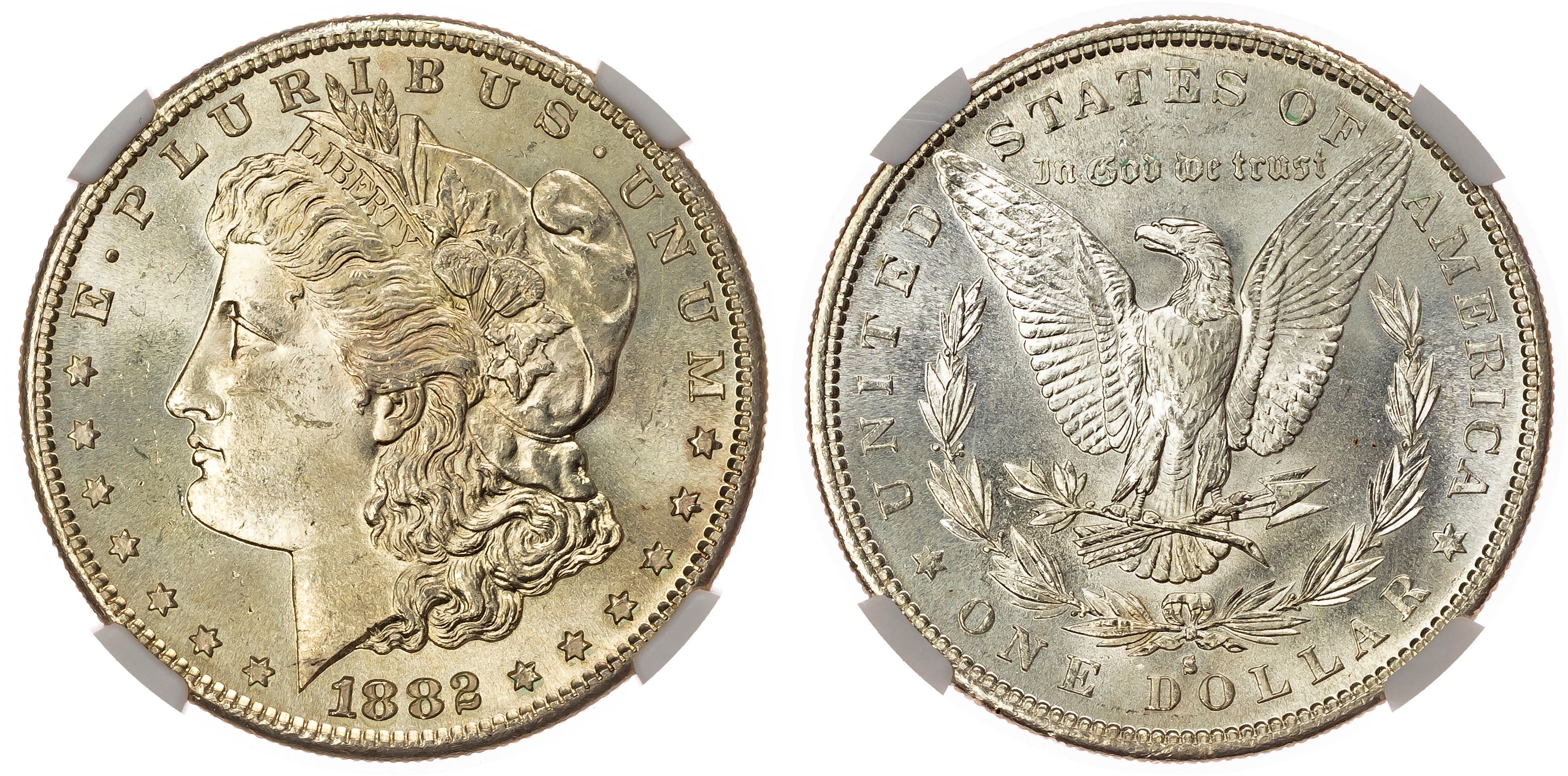 USA, silver Morgan Dollar, 1882, San Francisco - MS 63