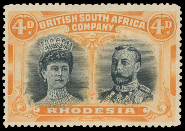 † 4d blue-black and yellow-orange RSC F perf 15, position 43 mint 