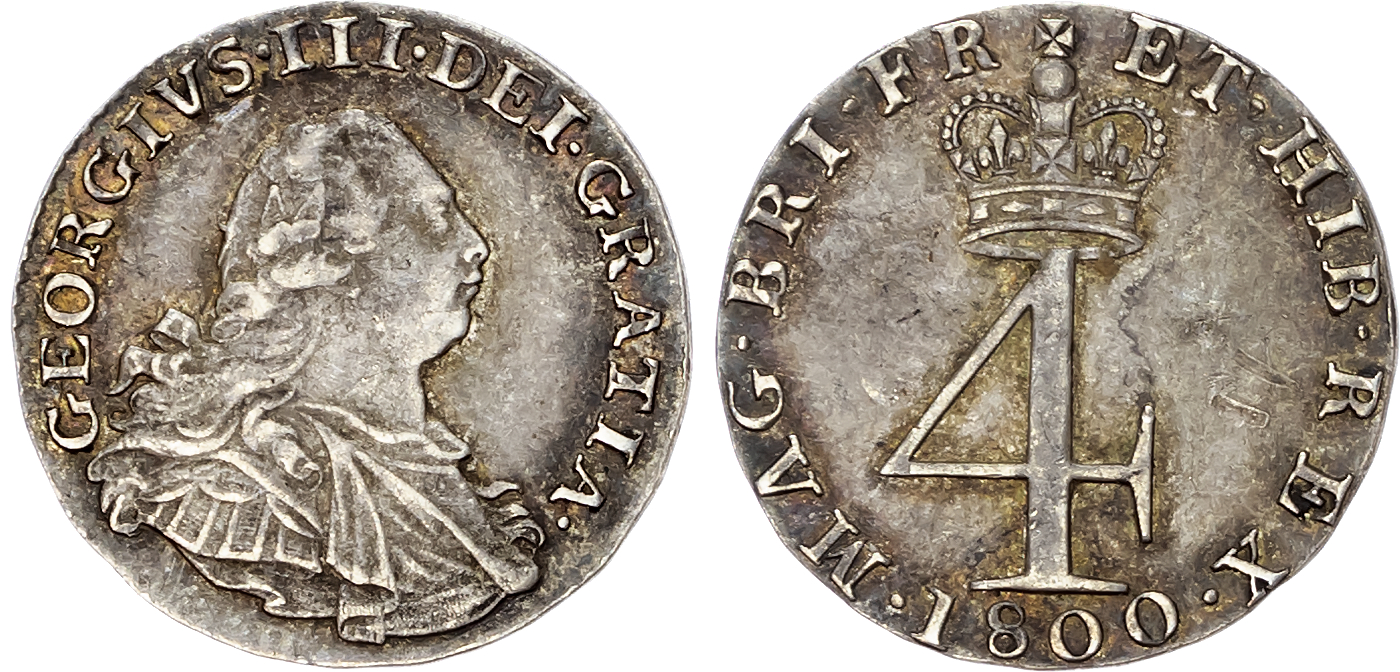 George III (1760-1820) Fourpence, 1800.