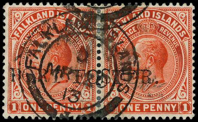1912-20 1d vermilion horizontal pair...