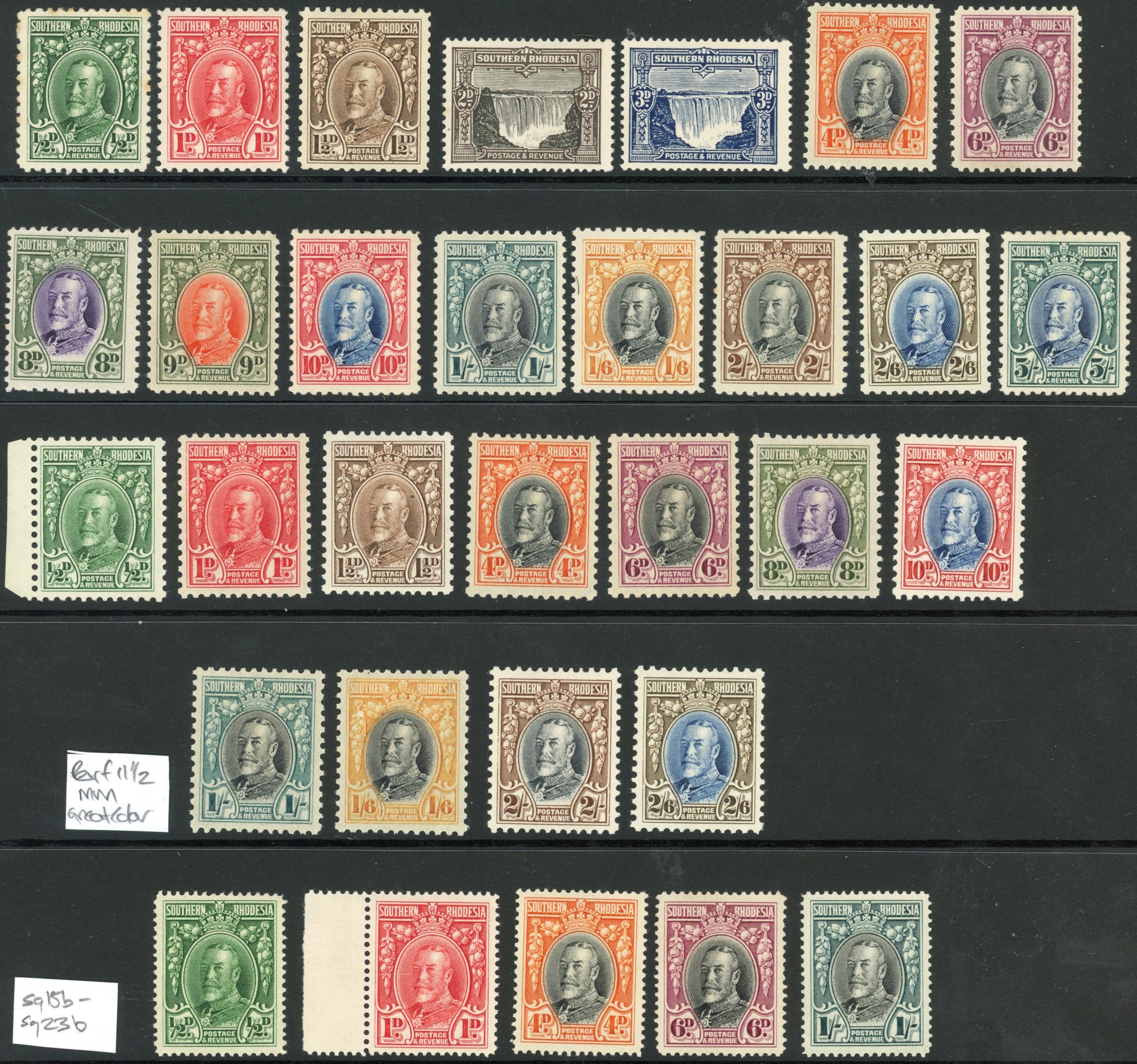 Southern Rhodesia SG 15-27 1931-7 set all perfs mint