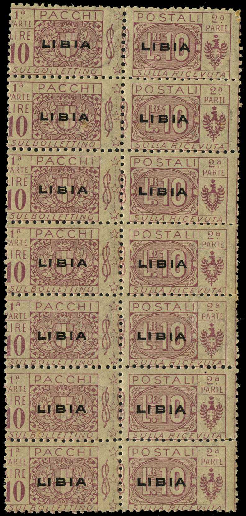 Libya 1912-22 Parcel Post 10l. pale...