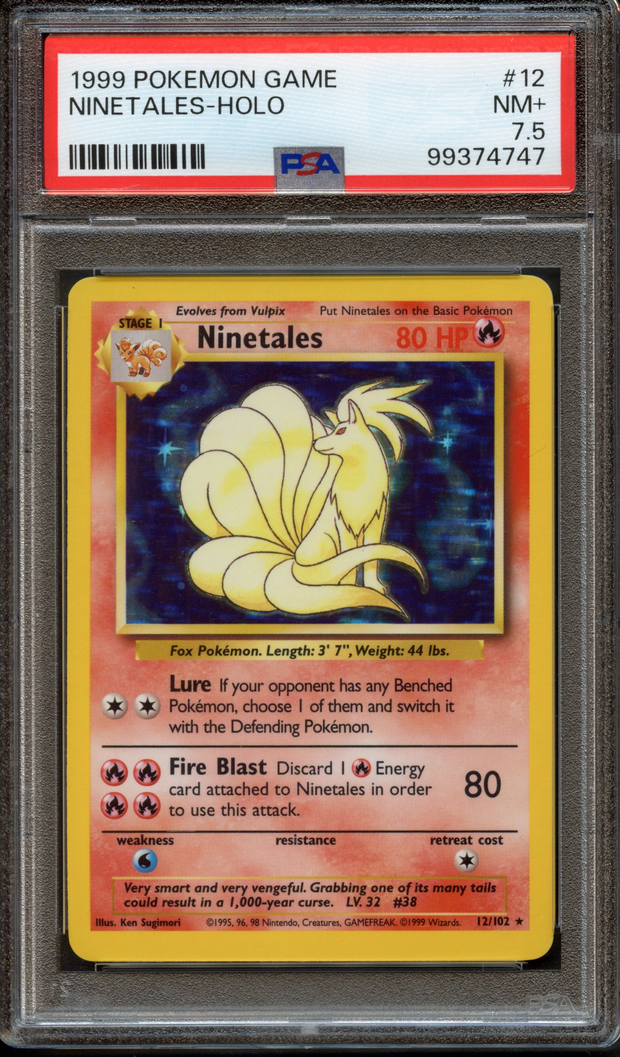 PSA 7.5 Ninetales Holo #12 - Base Set Unlimited 1999