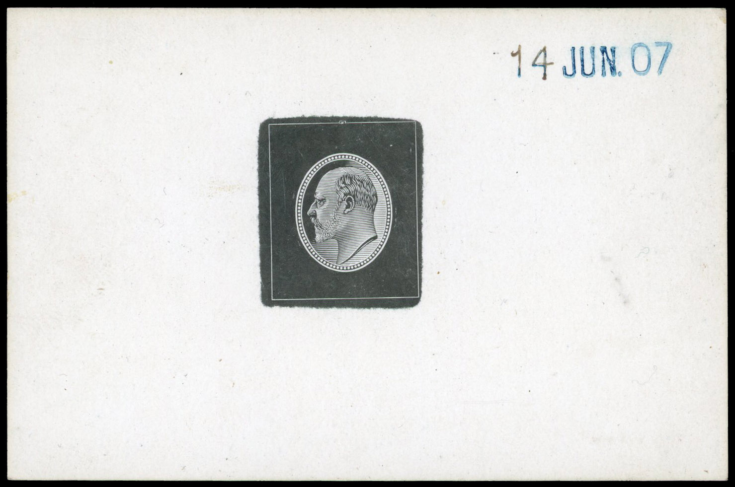 British Commonwealth 1907 DLR Colonial die proof of head for small Nyasaland issue