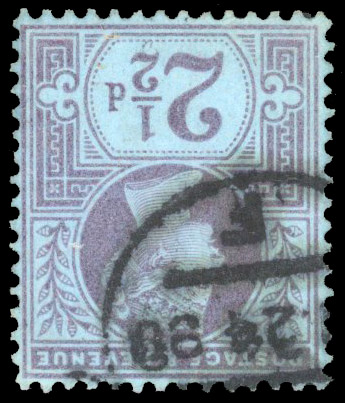1887 2½d Purple/Blue (Wmk. Inverted) Used 