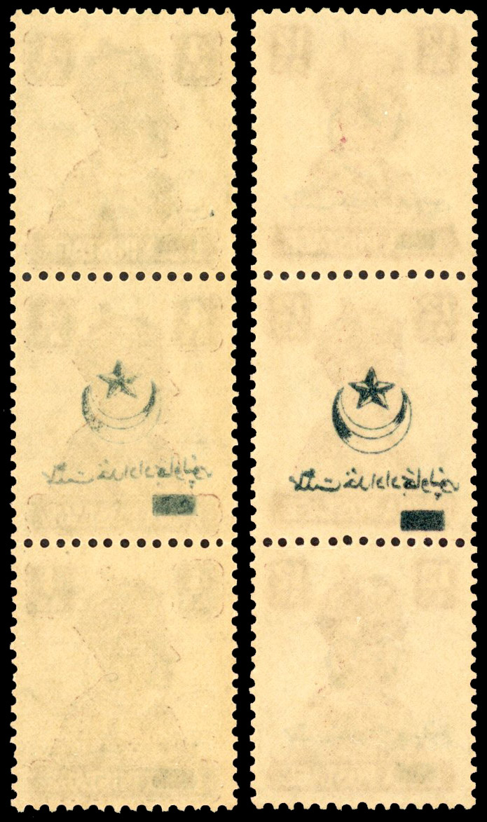 Bahawalpur SG 9, 12 var strips mint