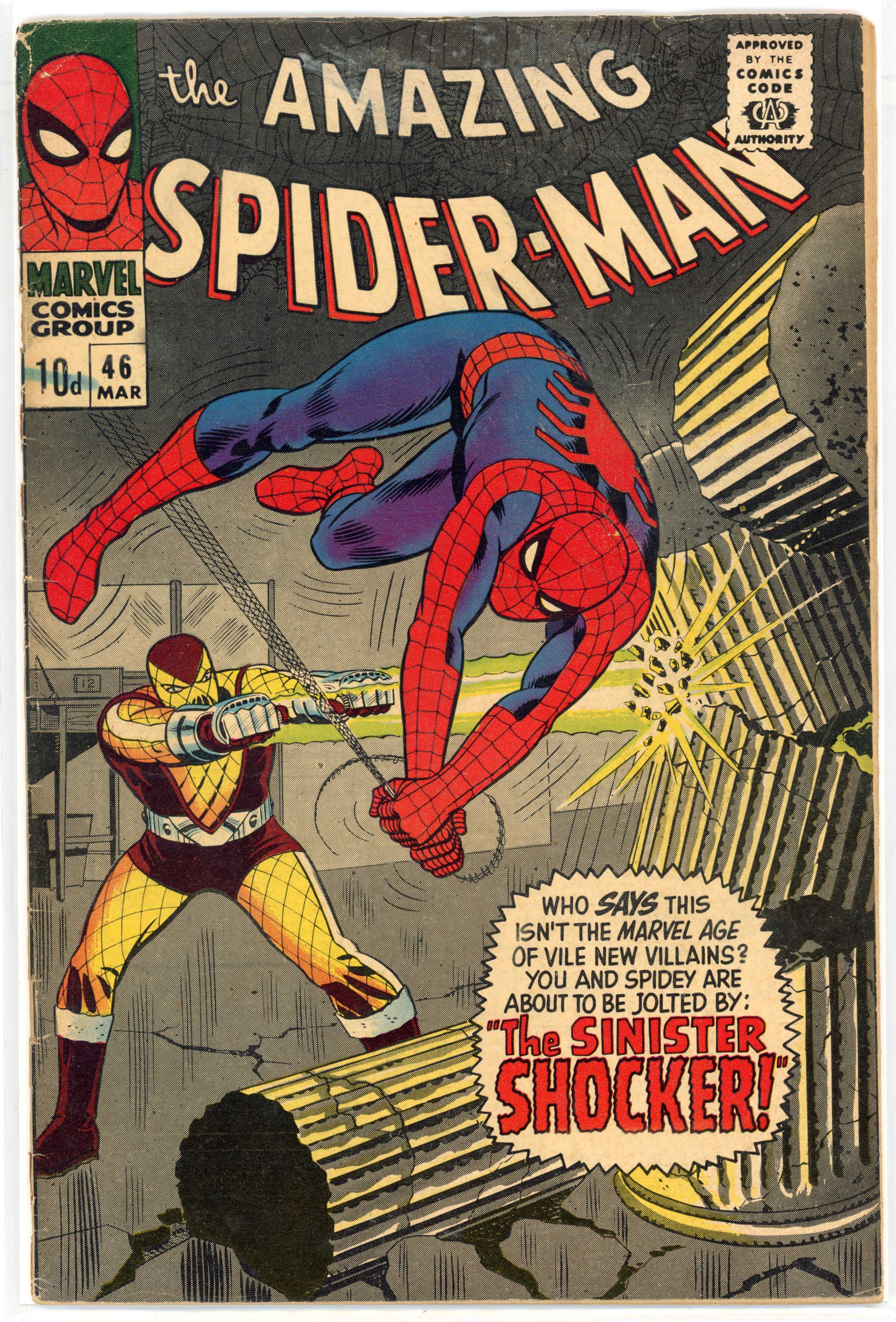 Amazing Spider-Man #46 (Marvel Comics, 1967) Origin and 1st appearance of the Shocker (Herman Schultz)
