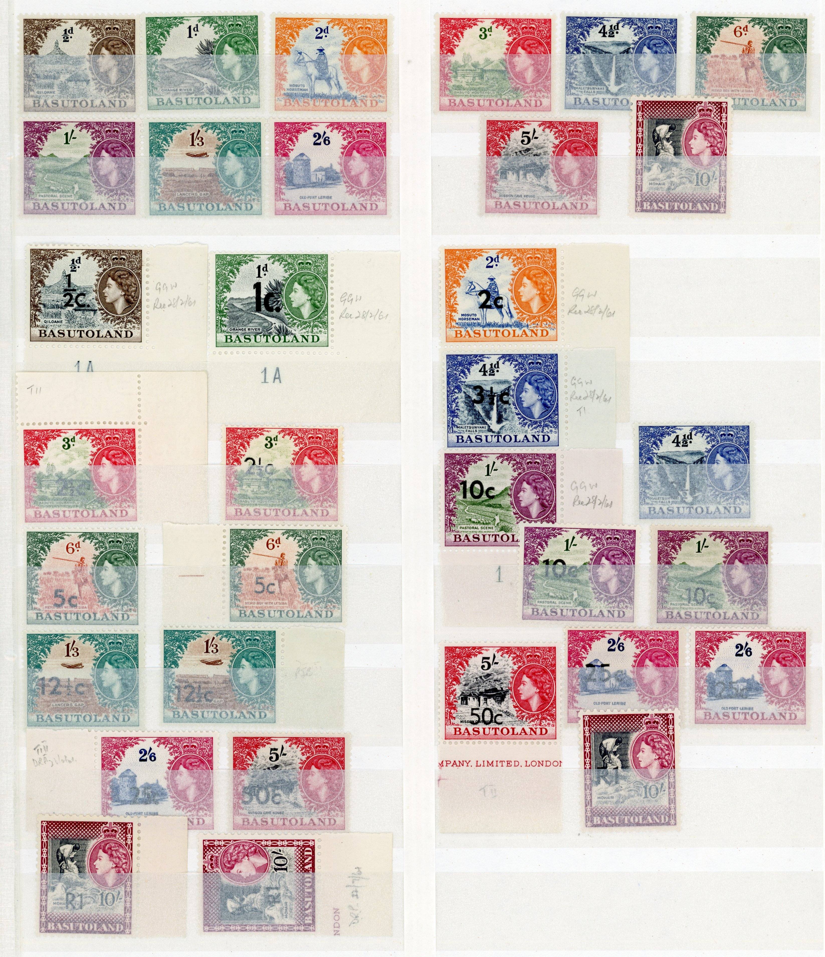 Basutoland SG 43/79a 1954-63 collection mint