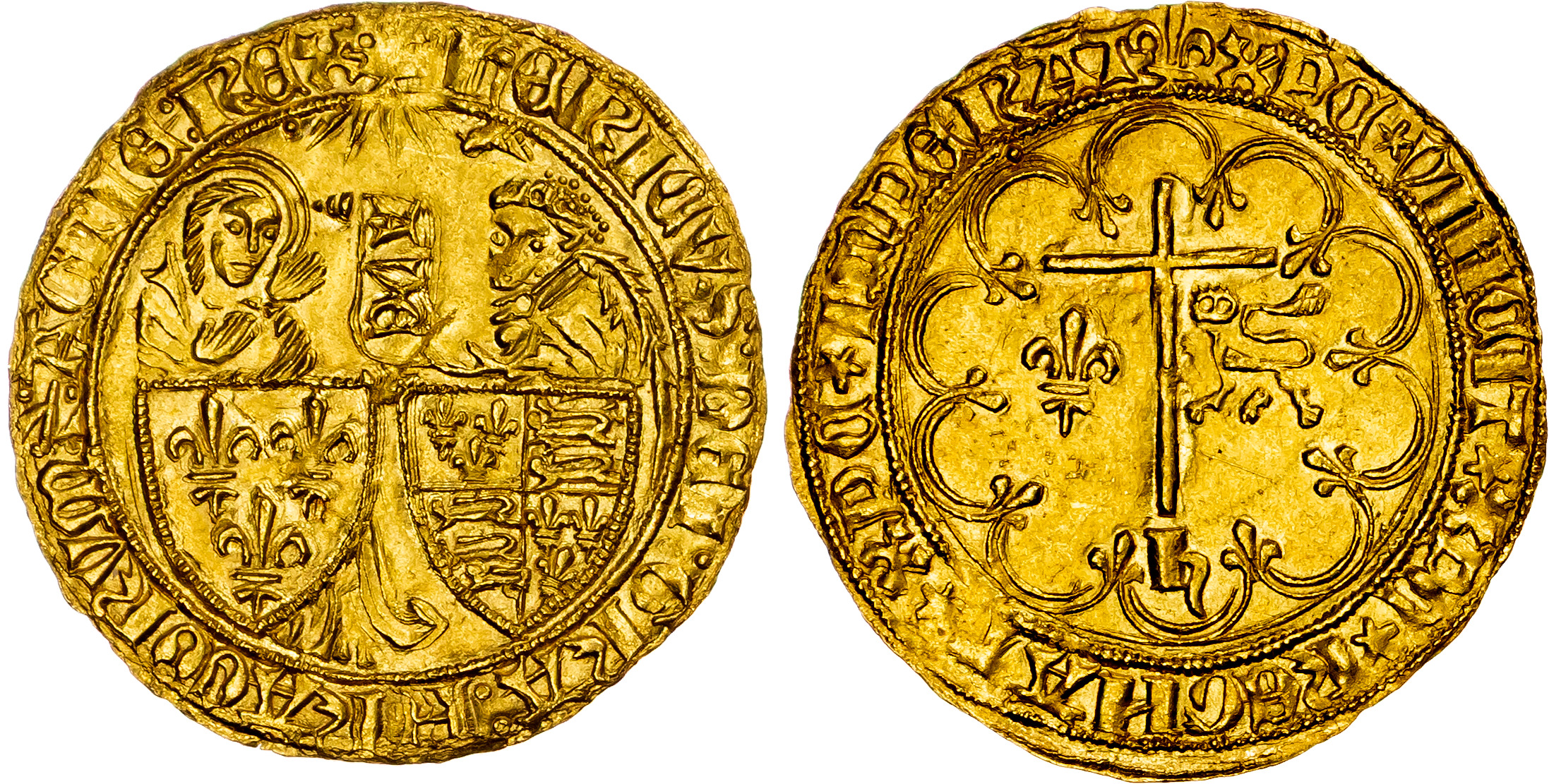 France, Anglo-Gallic, Henry VI (1422-1461), gold Salut d’Or