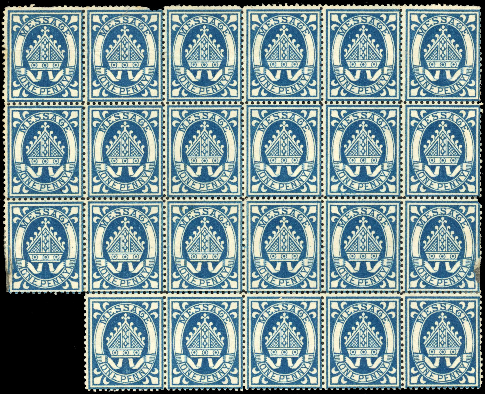 GB College Stamps Lincoln College 1d mint block