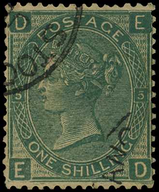 1872 1s green plate 5 (ED) 'Stock...