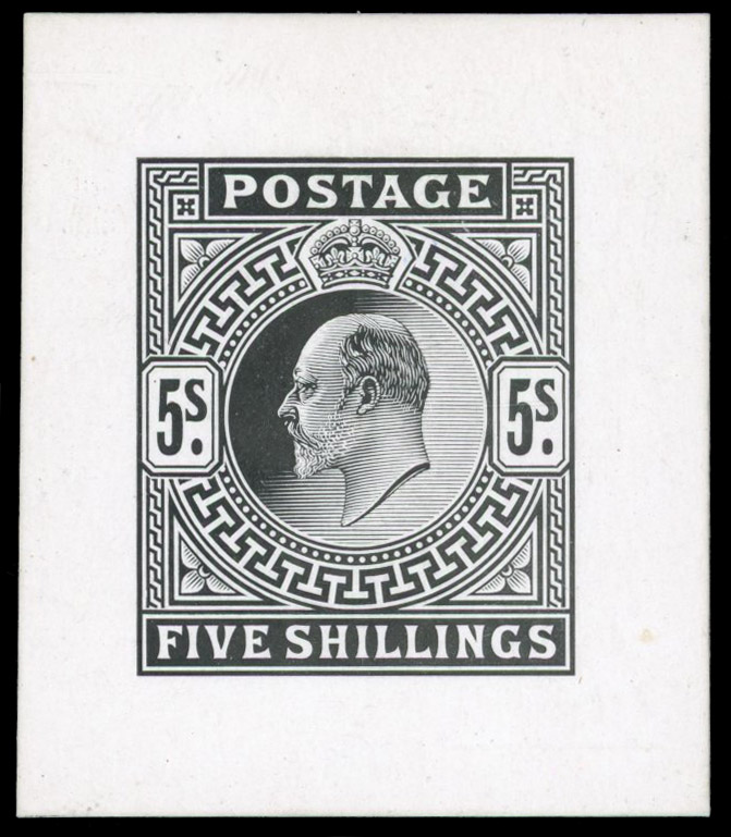 GB 1902-10 5s cut-down die proof