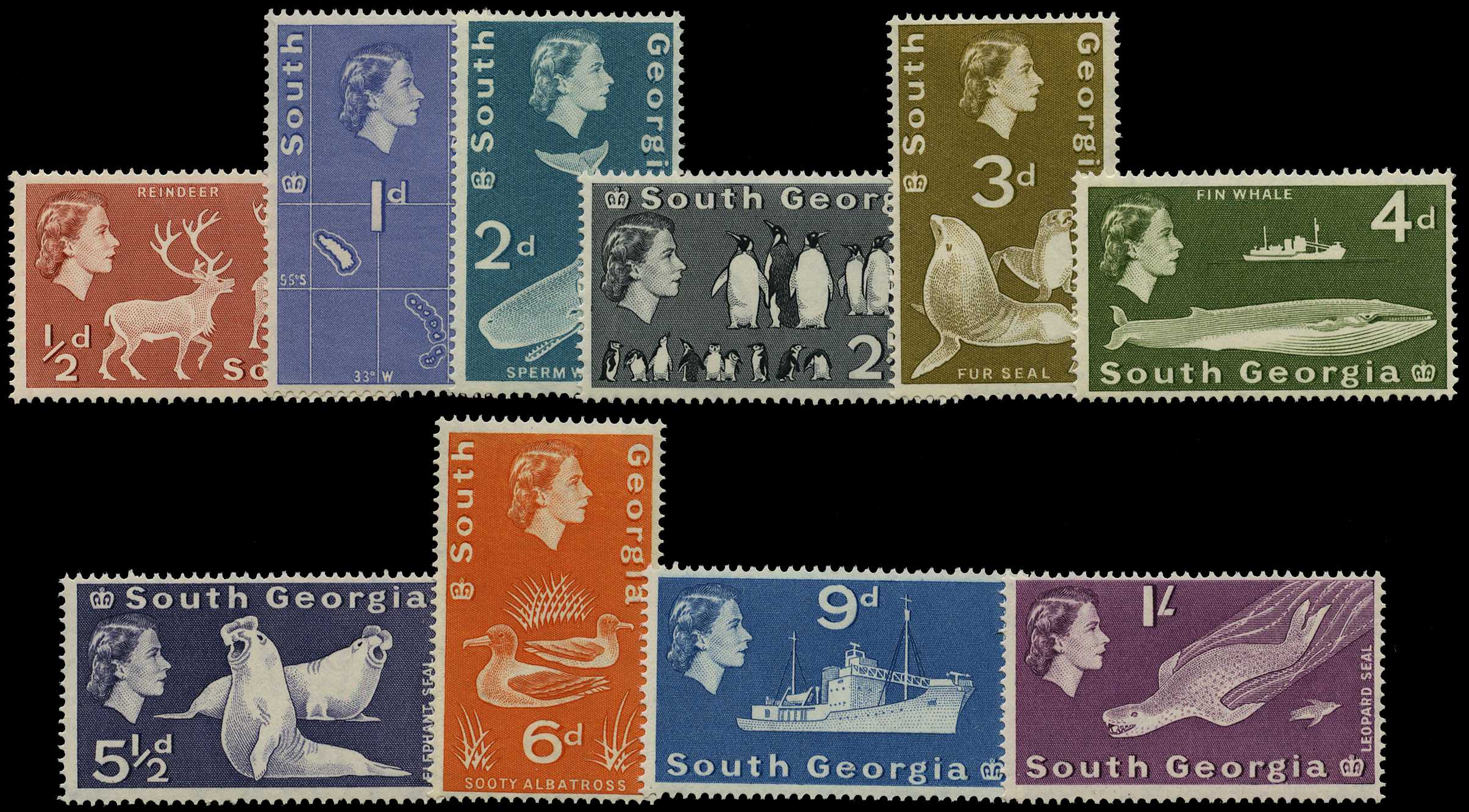 1963-69 set of sixteen to £1 grey-black,...
