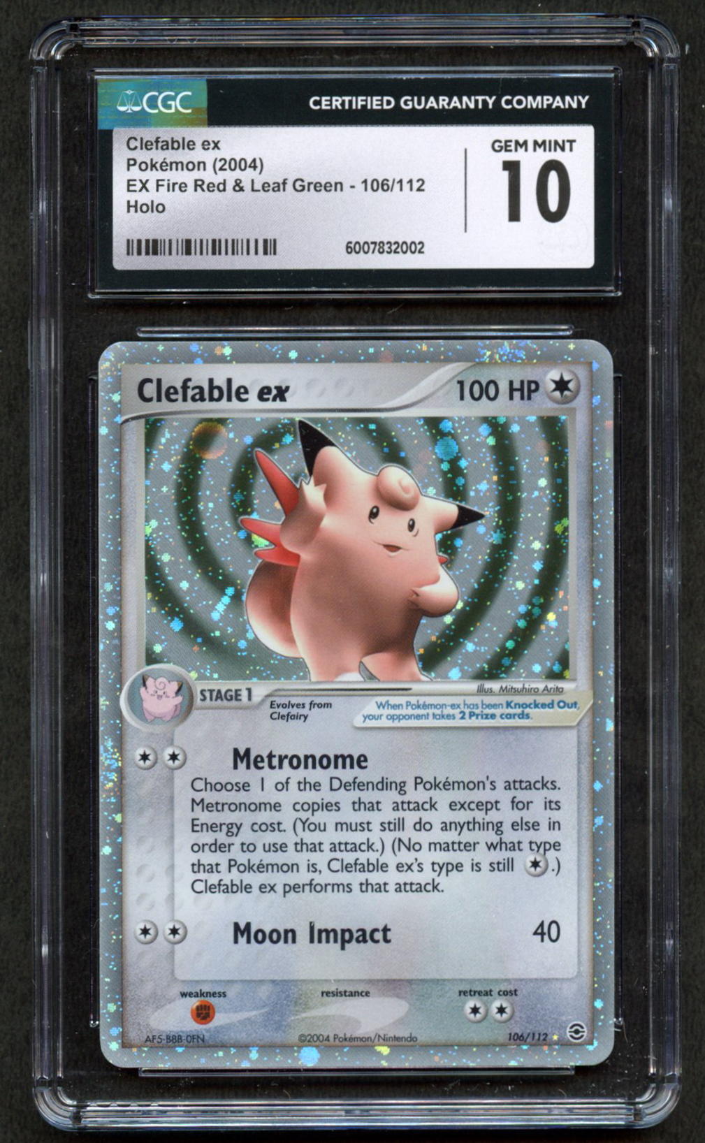 CGC 10 Clefable EX Holo - Fire Red & Leaf Green 2004 - #106