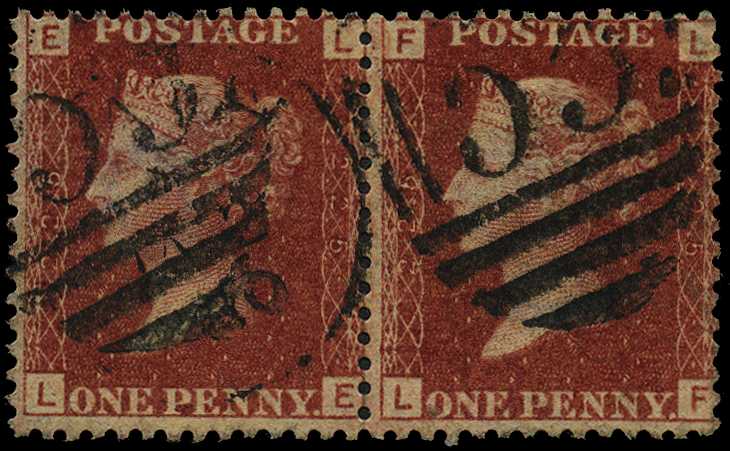 1864-79 1d rose-red Plate 225 (LE-LF) fine...