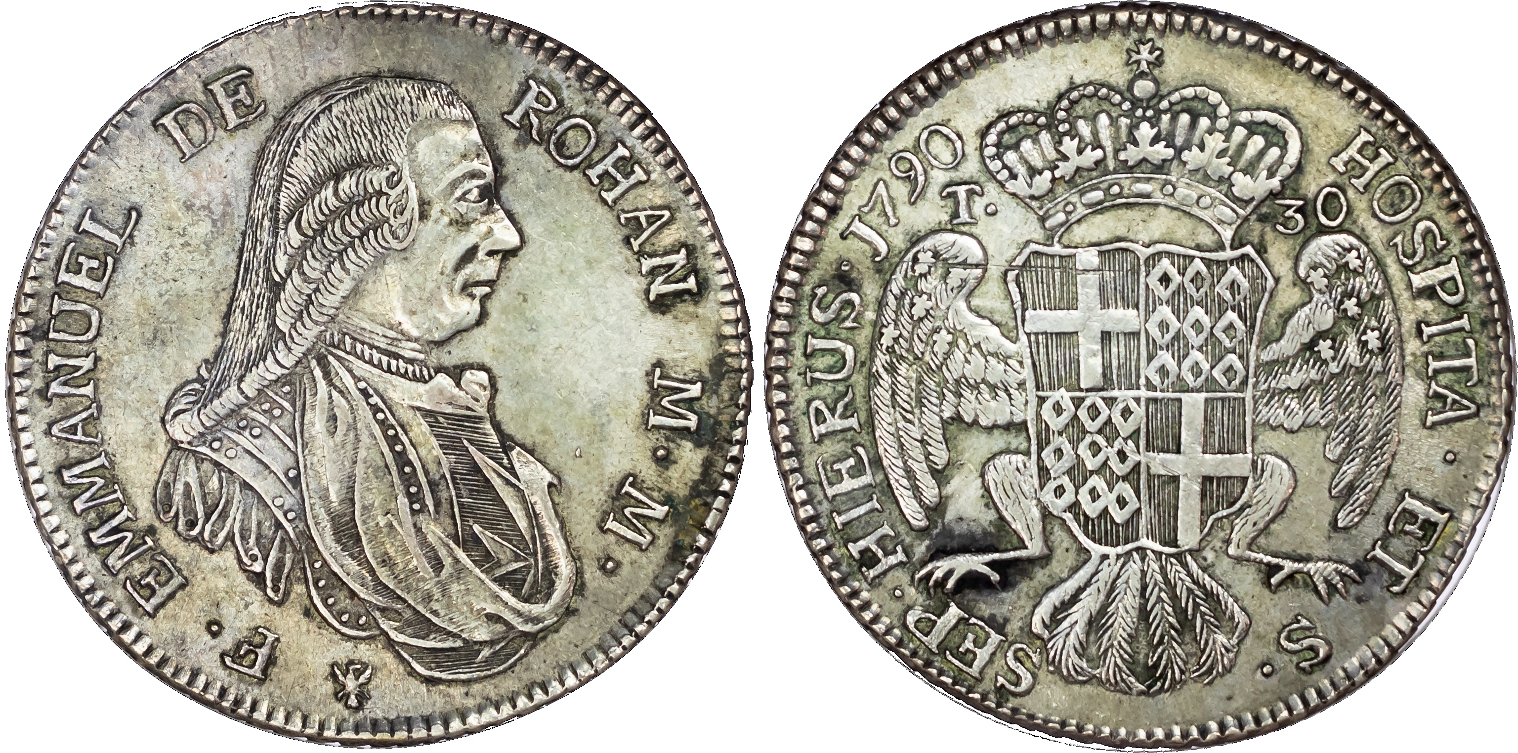 Malta, Emanuel de Rohan (1775-1797), silver 30 Tari, 1790