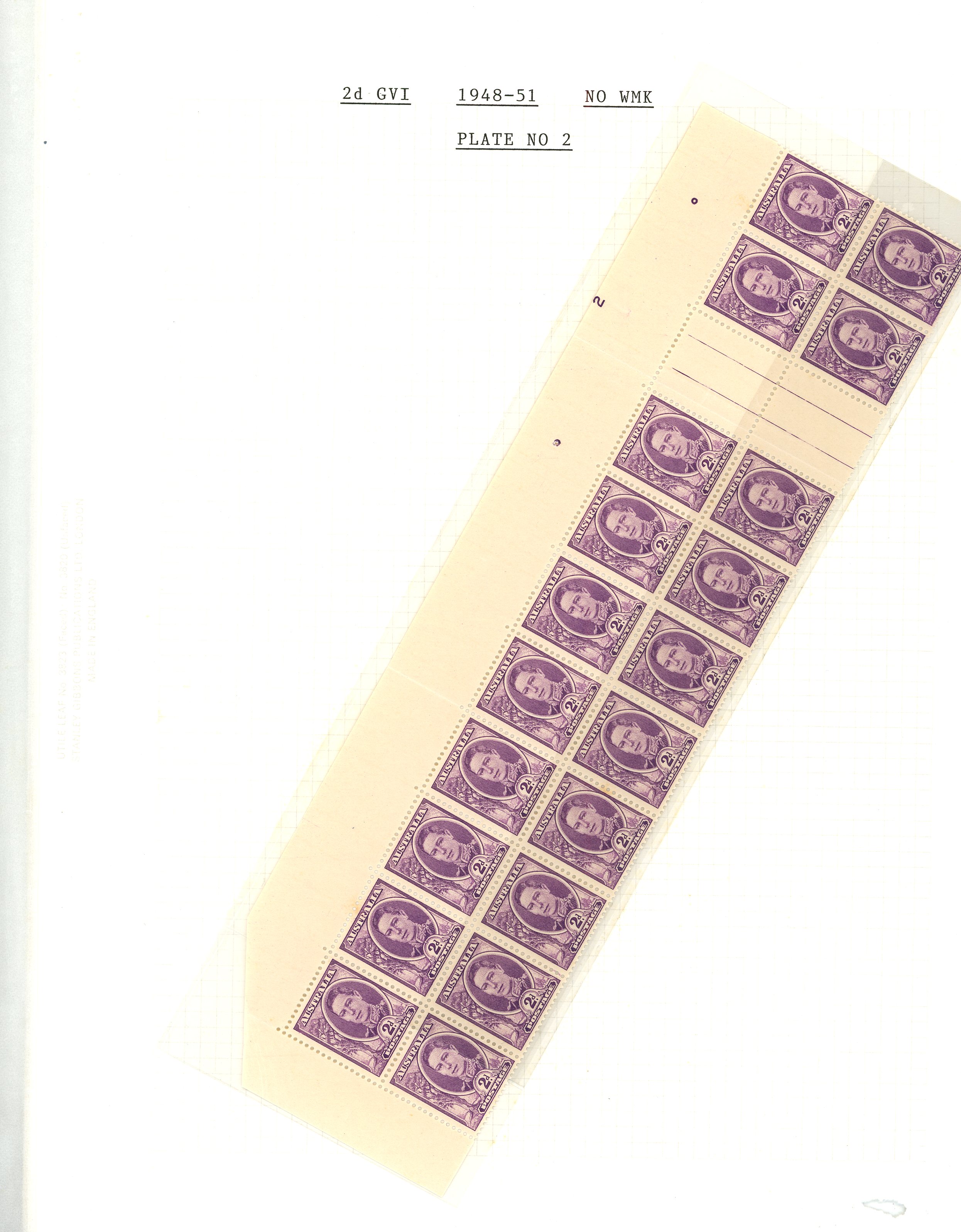 Australia SG 230 Plate block mint