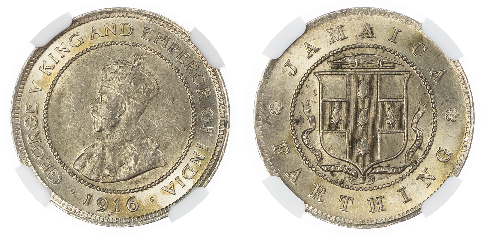 Jamaica, British Colonial. George V Cu Ni 1/4 Penny. 1916H. 