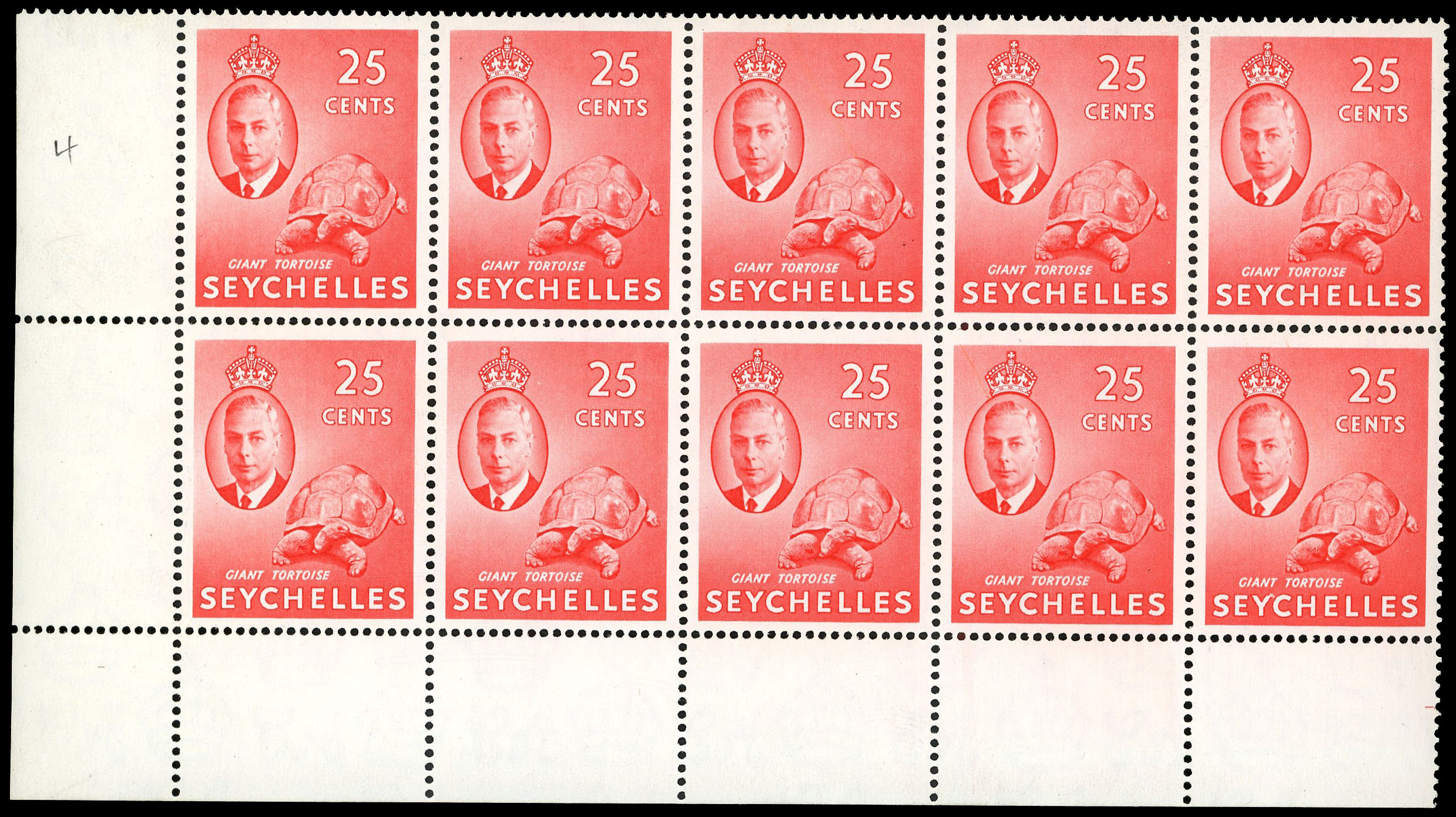 Seychelles SG 164b block mint