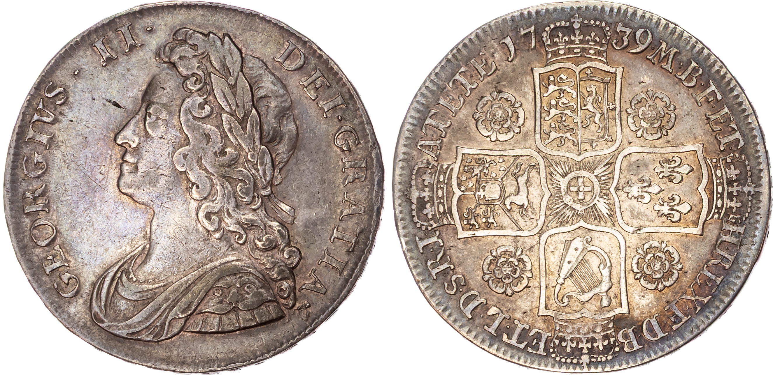 George II (1727‑1760) Halfcrown, 1739, DVODECIMO.