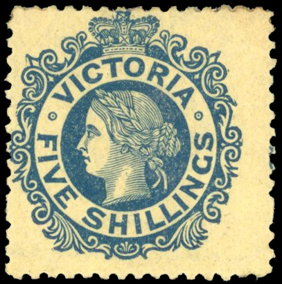 Victoria SG 139 5s blue/yellow 1867-81 Key Rarity 